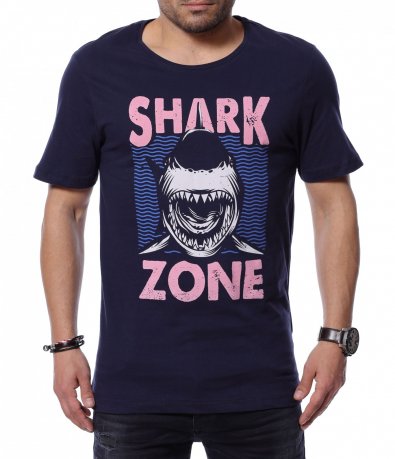 Тениска с надпис Shark Zone 12174