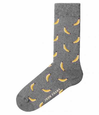 Светло сиви чорапи с банани 13601