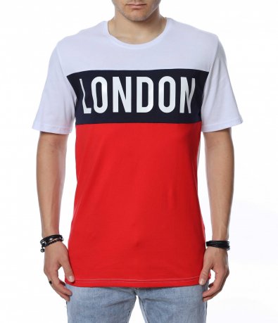 Цветна тениска с надпис LONDON 13779