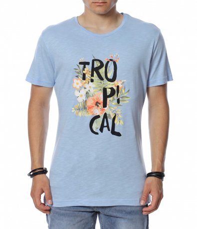 Тениска с тропическа апликация 13872
