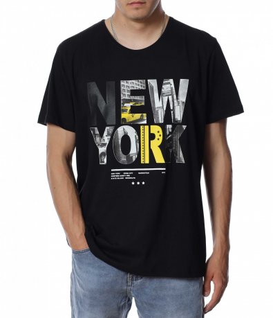 Тениска с надпис  NEW YORK 13883