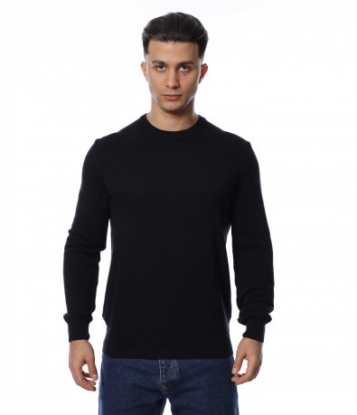 Изчистен пуловер в черен цвят 14371