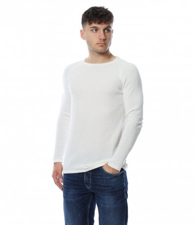 Едноцветен пуловер с реглан ръкав 15236